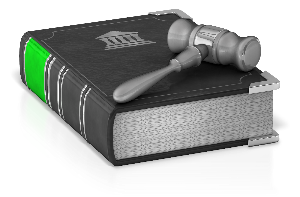 Gavel on top of book