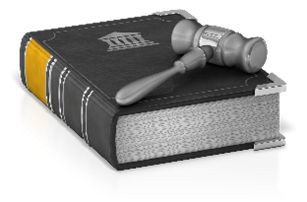 Gavel on top of book