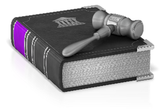 Gavel on top of book